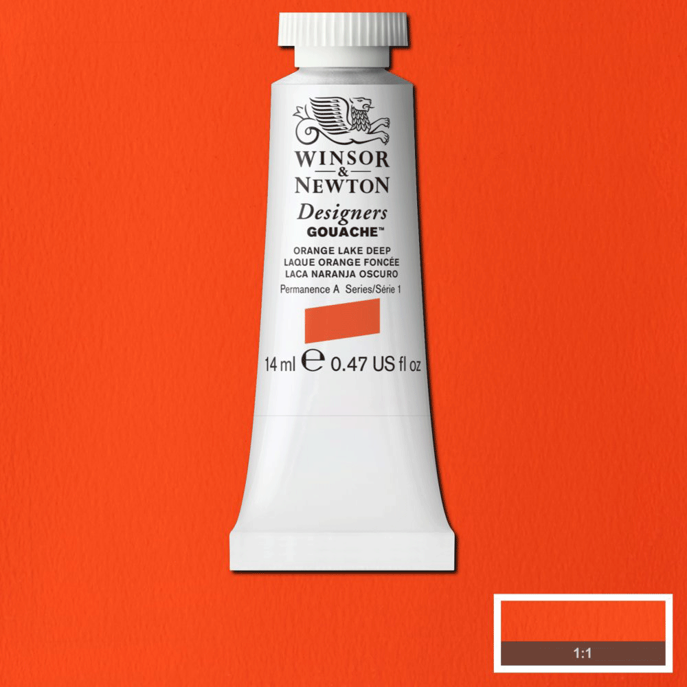 Winsor & Newton Designers' Gouache - 14ml Tube - Orange Lake Deep