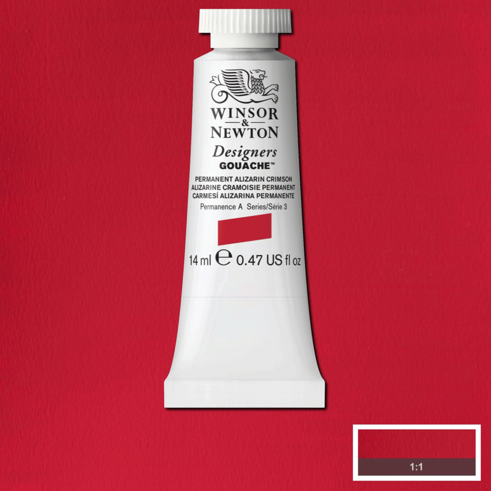 Winsor & Newton Designers' Gouache - 14ml Tube - Permanent Alizarin Crimson