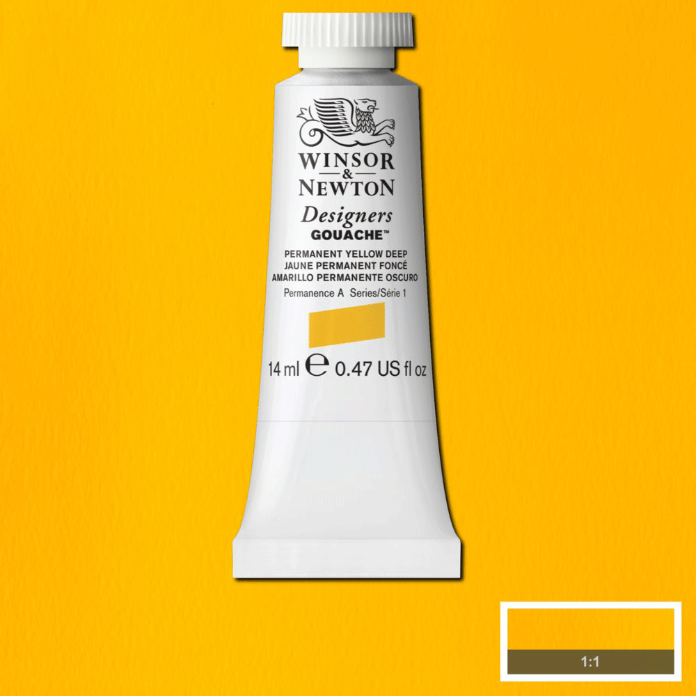 Winsor & Newton | Design Gouache | Permanent Yellow Deep | 14mL