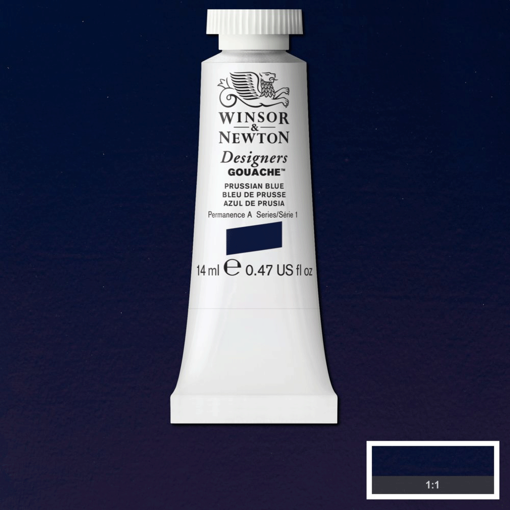 Winsor & Newton Designers' Gouache - 14ml Tube - Prussian Blue