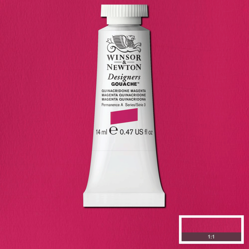 Winsor & Newton Designers' Gouache - 14ml Tube - Quinacridone Magenta