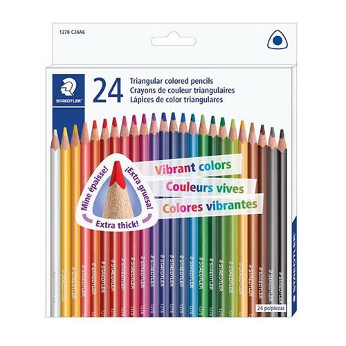 Staedtler Triangular Coloured Pencils - Pack of 24