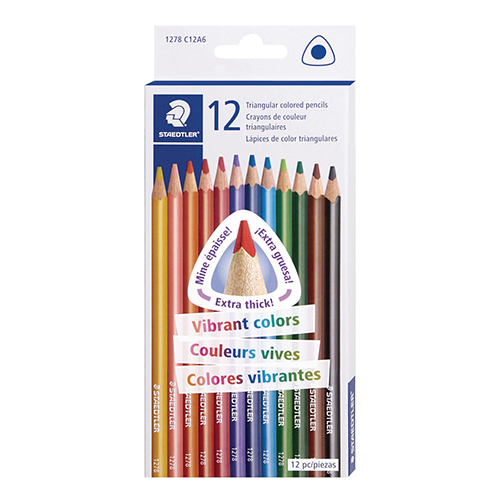  Staedtler Triangular Coloured Pencils - Pack of 12