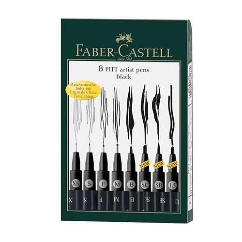 Faber-Castell PITT Artist Pen - Wallet Set of 8