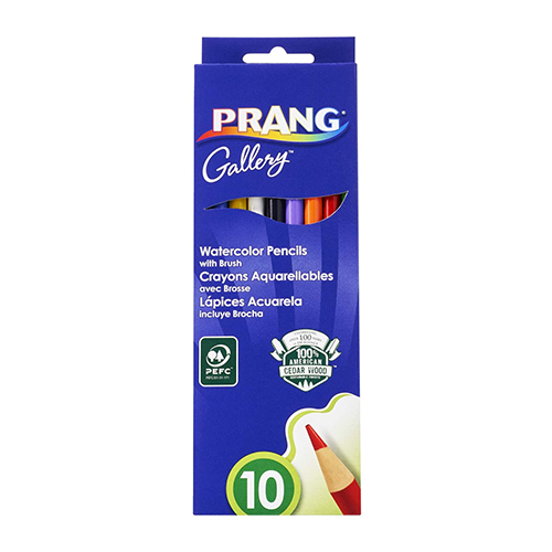 Prang Gallery Watercolour Pencils Set of 10+Brush