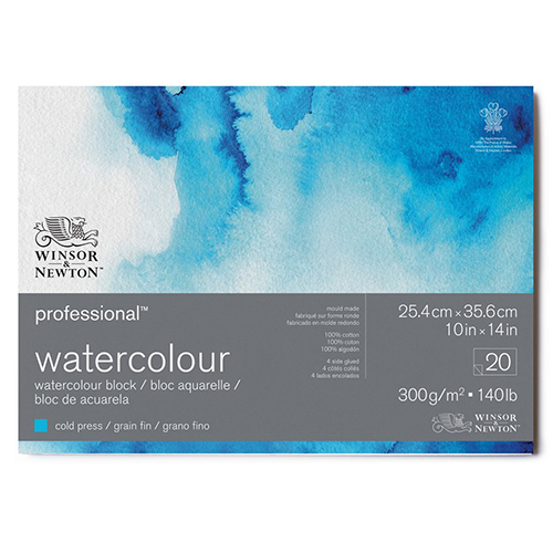 Winsor & Newton - Watercolour Professional Cold Press Block - 20 sheets  10 x 14