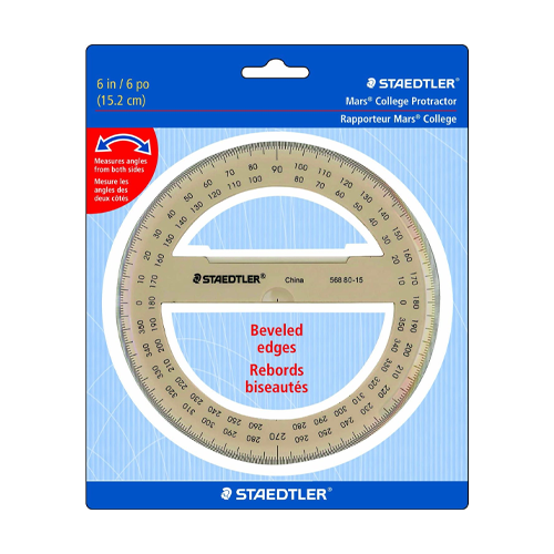 Staedtler Clear Protractor 6" - 360 Degrees
