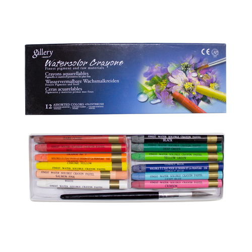 Mungyo Gallery Watercolour Crayons - Set of 12 with brush