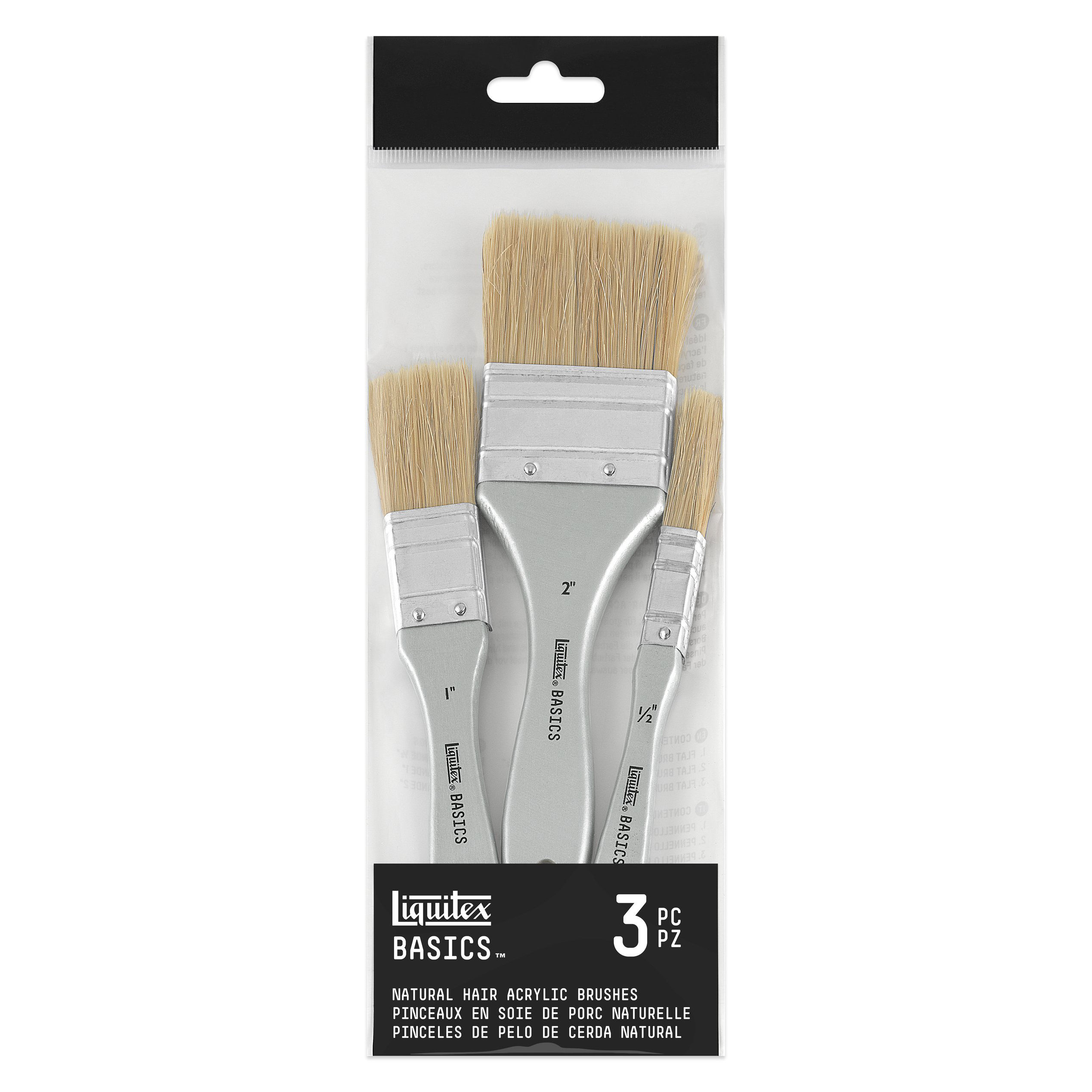 Liquitex Basics - Natural Hair Bristles Brush Set of 3