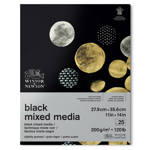 Winsor & Newton - Black Mixed Media Pad - 120 lb - 11" x 14"