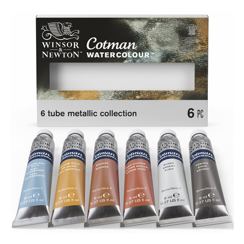 Winsor & Newton - Cotman Metallic Watercolour - Set of 6 tubes