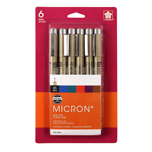 Sakura Pigma Micron Pens Set of 6 - 05 Assorted
