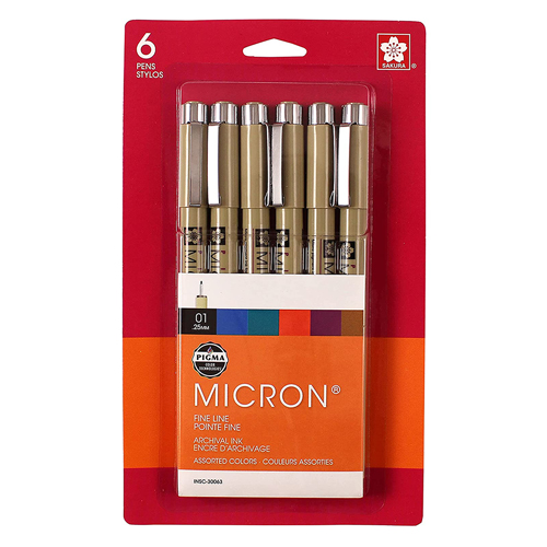 Sakura Pigma Micron Pens Set of 6 - 01 Assorted