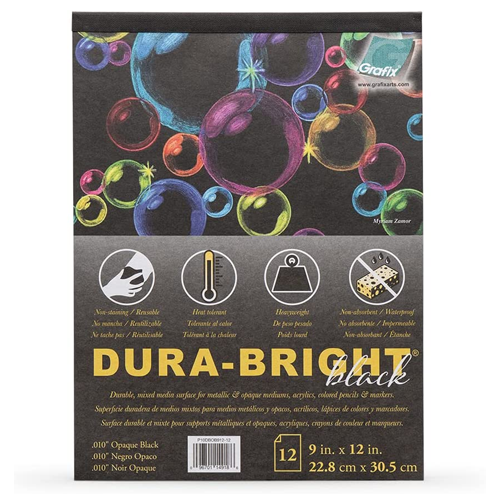 Grafix Dura-Bright Black Film Pad - 9" x 12"