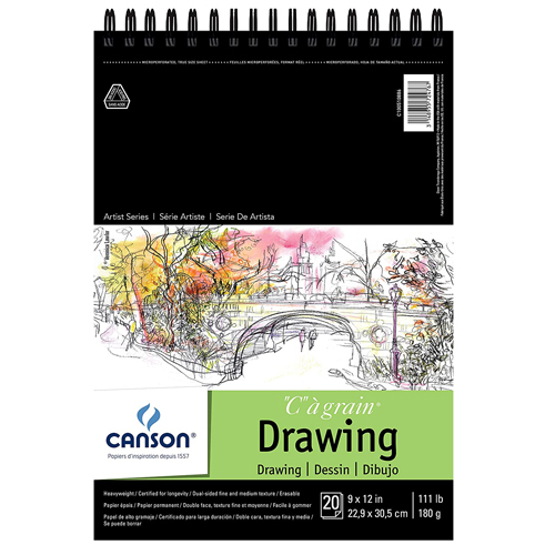 Canson "C" à Grain - Drawing Pad - 9"X12" 20 Sheets