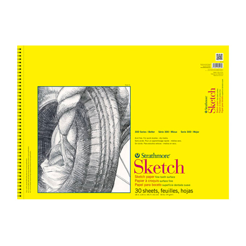 Strathmore 300 Series Sketch Pad - Fine Tooth - 18x24