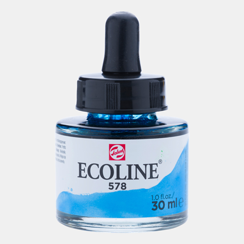 Ecoline Liquid Watersoluble Ink - 30mL - Sky Blue Cyan