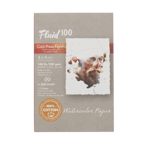 Speedball Fluid 100 Watercolour Block 140lb 4x6