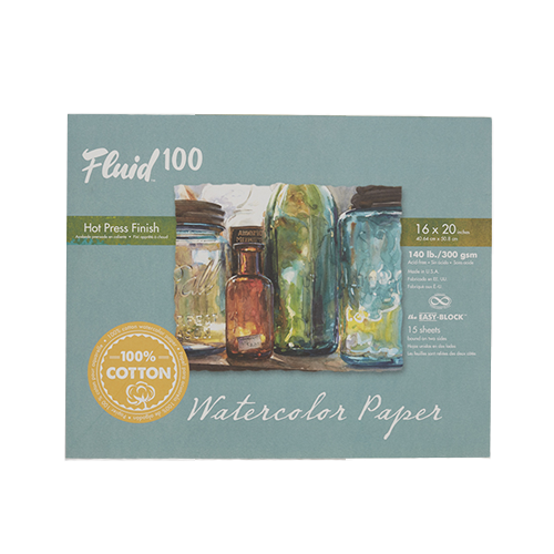 Fluid 100 Watercolour Block 140cp 16x20