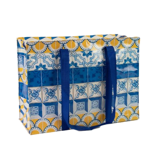 Blue Q Shoulder Tote Bag - Painted Tiles