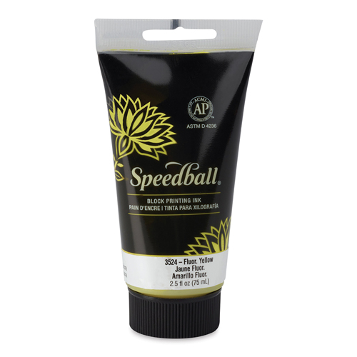 Speedball Water-Soluble Block Ink - Fluorescent Yellow 2.5oz
