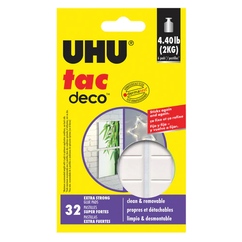 UHU Deco Tac - Reusable Adhesive - 32 Tabs