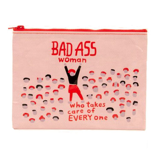 Blue Q Zipper Pouch - Bad Ass Woman