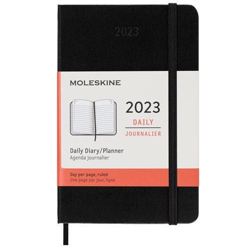 Moleskine - 2023 Daily 12-month Planner - Pocket Size, Black, Hard Cover
