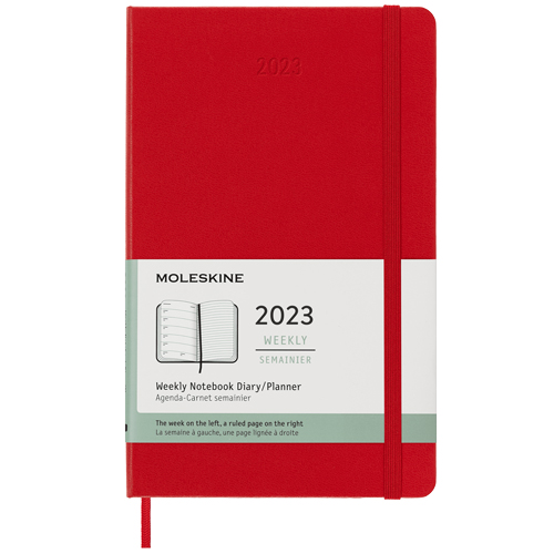 Moleskine - 2023 Weekly 12-month Planner - Large Size, Red, Hard Cover