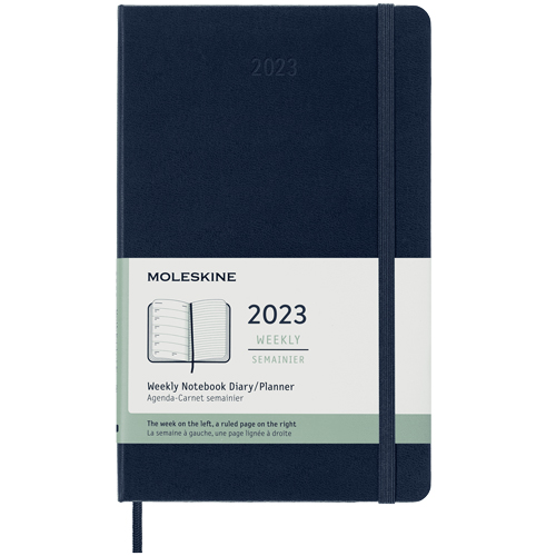 Moleskine - 2023 Weekly 12-month Planner - Large, Blue, Hard Cover