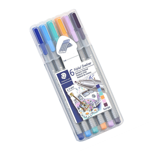 Staedtler Triplus Fineliner Pens - Summer Festival Colours Set of 6