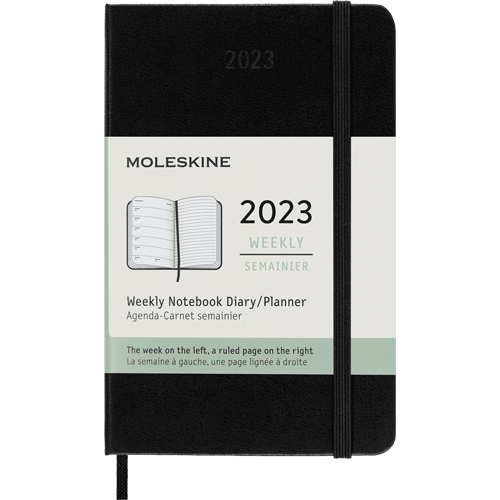 Moleskine - 2023 Weekly 12-month Planner - Pocket Size, Black, Hard Cover