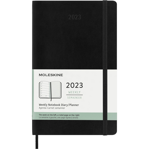 Moleskine - 2023 Weekly 12-month Planner - Large, Black, Soft Cover