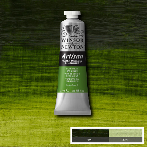 Artisan Water Mixable Oil 37ml Permanent Sap Green