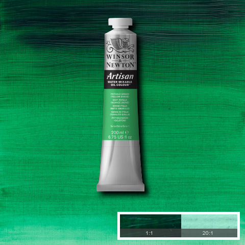 Artisan Water Mixable Oil 200ml Phthalo Green (Yellow Shade)