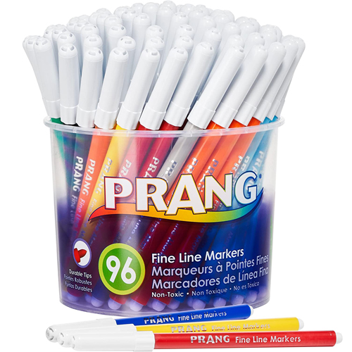 Prang Fineline Washable Marker - Assorted Tub Set of 96