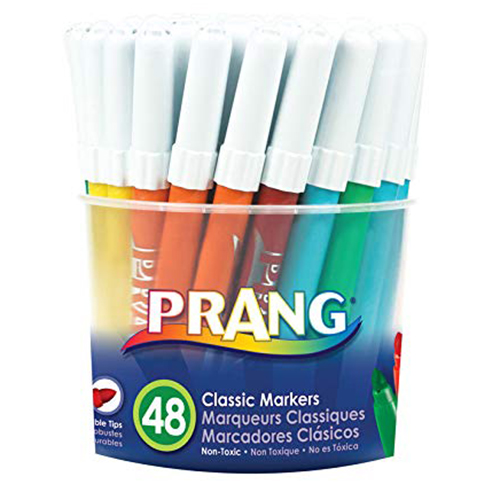 Prang Fineline Washable Marker - Assorted Tub Set of 48