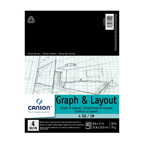 Canson Graph & Layout Pad 4x4 grid - 8.5 x 11in. - 40 sheets