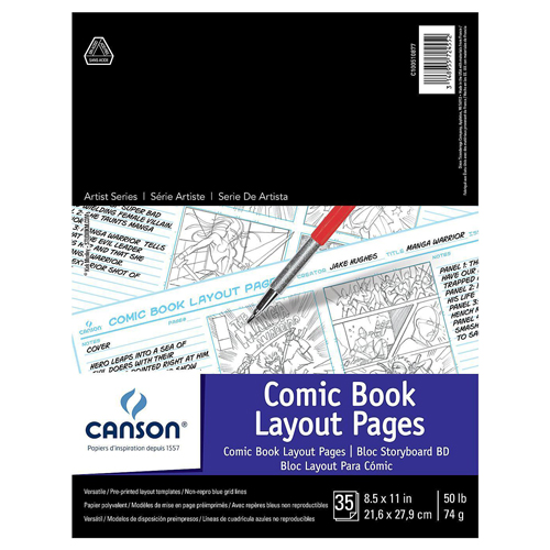 Canson Artist Series Comic Book Layout Pages - 8.5" x 11" - 50lb - 35 sheets