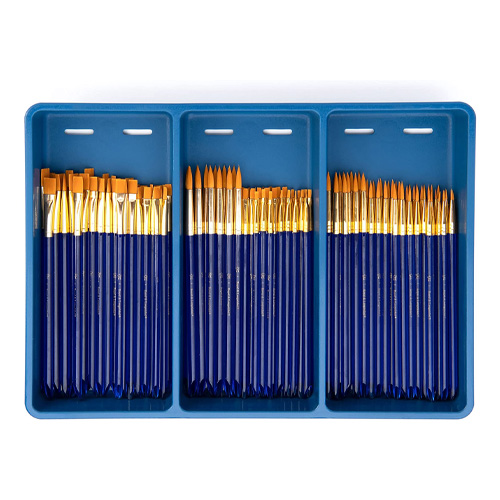 Royal Brush Gold Taklon Paint Brushes - Assorted Sizes - Classpack of 120 