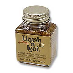 AMACO Brush N Leaf - Gold Leaf 1oz Bottle - Liquid Gold Leaf Paint for  Metal Wood Ceramic and More - Interior Liquid Leaf Paint for Objects and