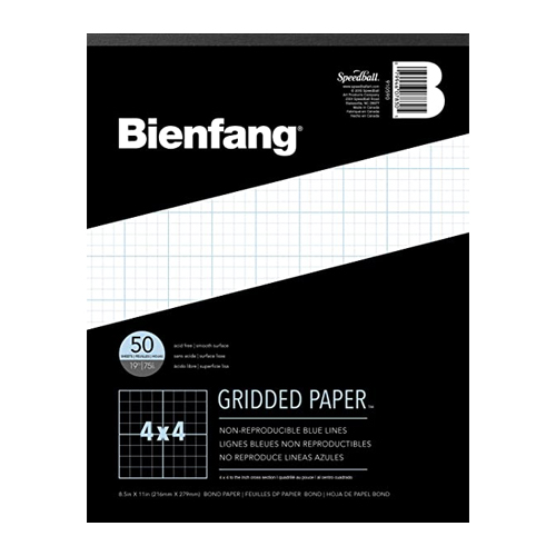 Bienfang 4x4 Grid Pad - 50 sheets - 8.5 x 11in.