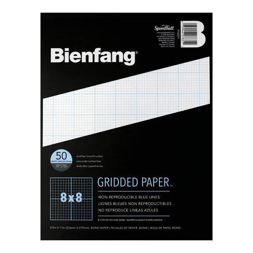 Bienfang 8x8 Grid Pad  50 sheets - 8.5 x 11in.