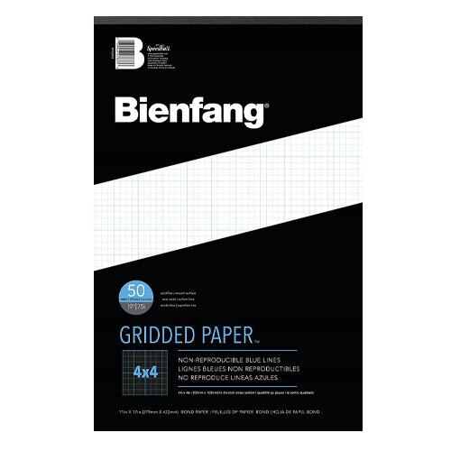 Bienfang 4x4 Grid Pad - 50 sheets - 11 x 17in.