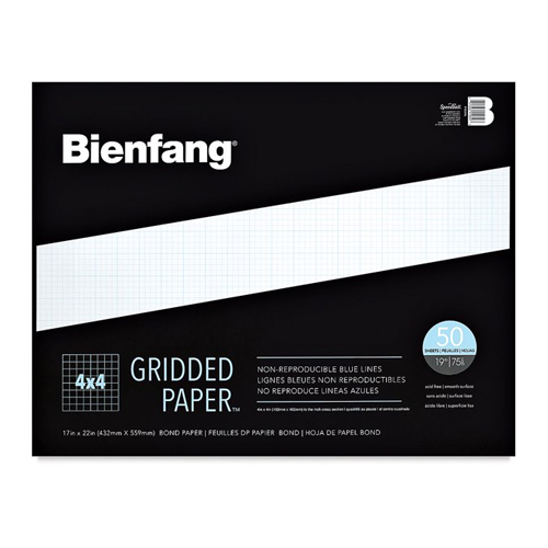 Bienfang 4x4 Grid Pad - 50 sheets - 17 x 22in.