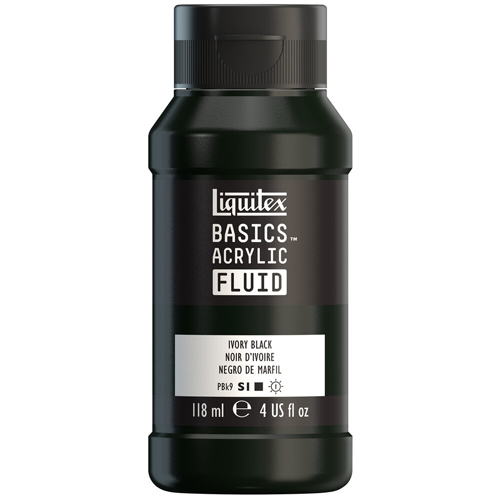 Liquitex Basics Fluid - Ivory Black - 118mL