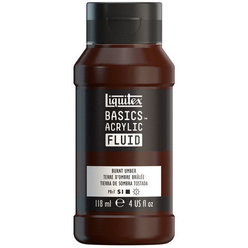 Liquitex Basics Fluid - Burnt Umber - 118mL