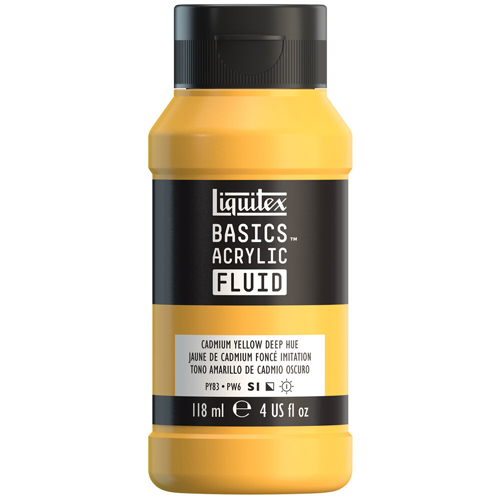 Liquitex Basics Fluid - Cadmium Yellow Deep Hue - 118mL