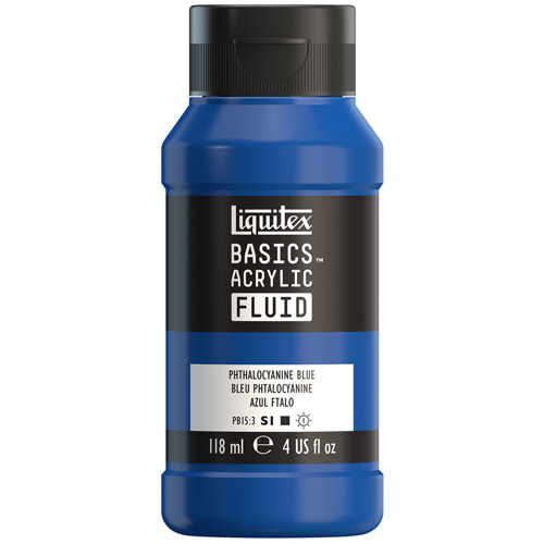 Liquitex Basics Fluid - Phthalocyanine Blue - 118mL