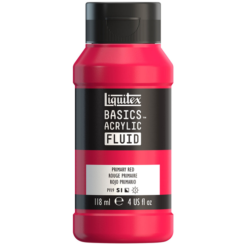 Liquitex Basics Fluid - Primary Red - 118mL